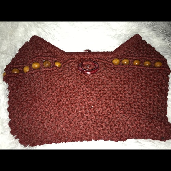 Burgundy Crochet Clutch - Picture 3 of 5